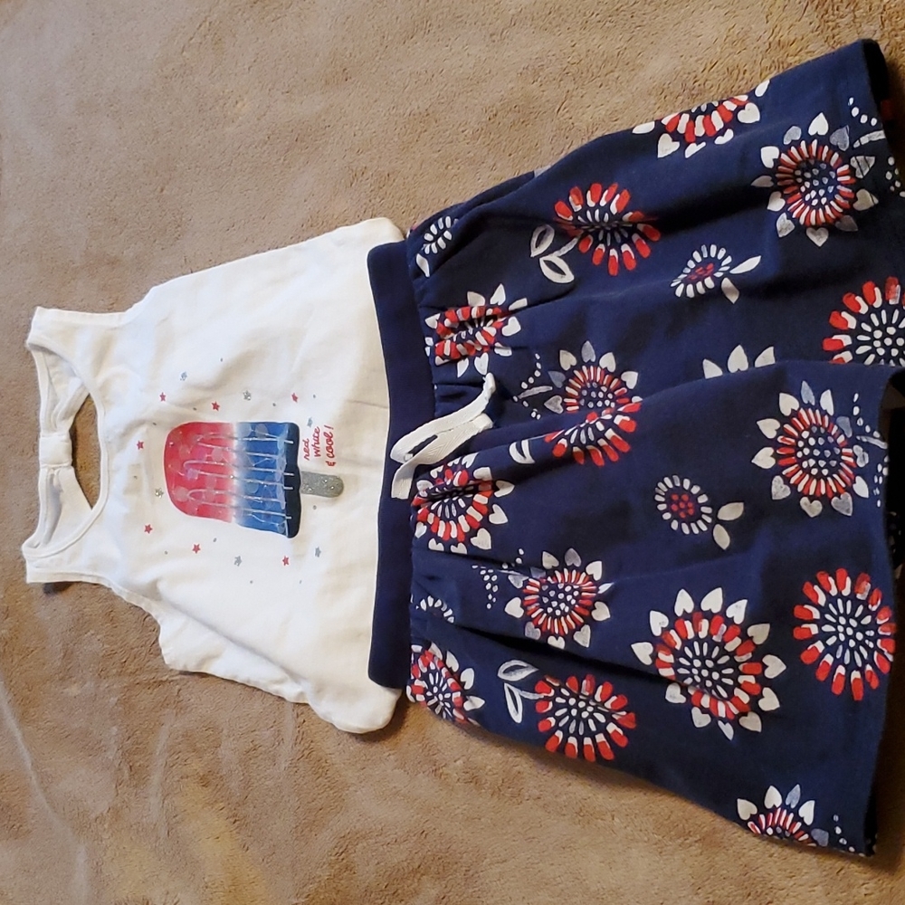Red/white/blue patriotic popsicle Carter's girl outfit